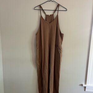 Brown Sleeveless Jumpsuit